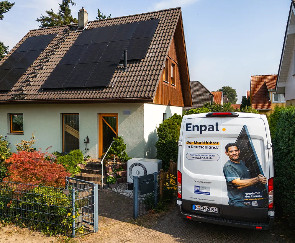 Enpal Haushalt, ein Einfamilienhaus mit Solaranlage und Wärmepumpe